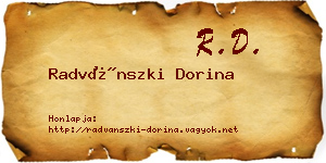 Radvánszki Dorina névjegykártya